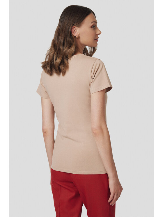 Lancerto Lancerto T-Shirt Savina TS073225000013 Beżowy Slim Fit