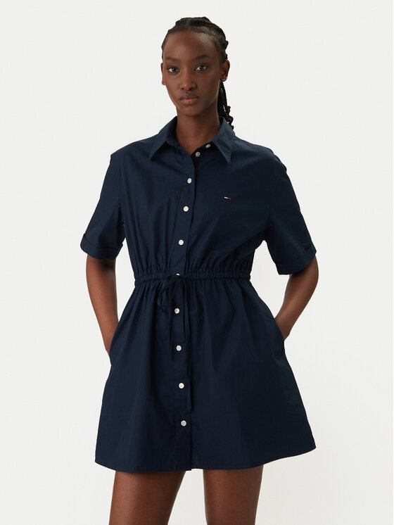 Tommy Jeans Tommy Jeans Rochie tip cămașă DW0DW20617 Bleumarin Regular Fit