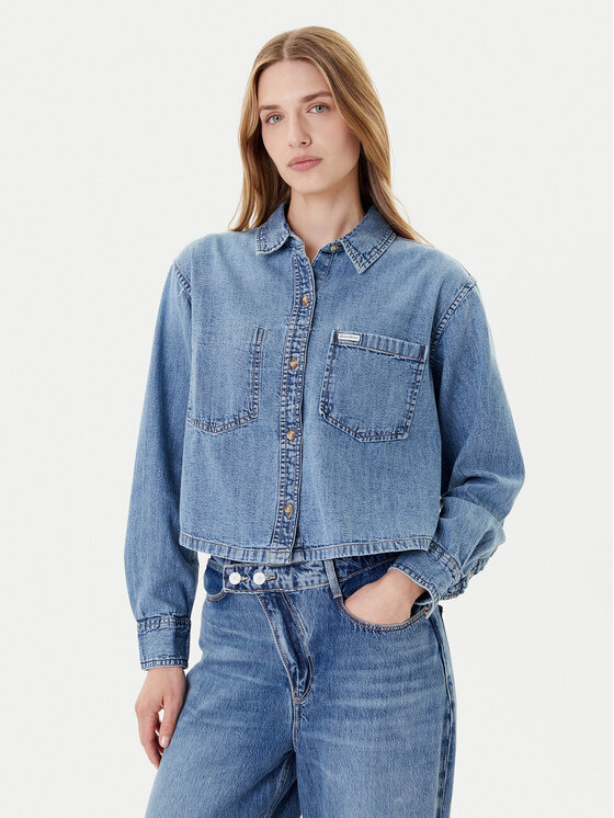Guess Jeans Koszula W5YH0D D5M86 Niebieski Regular Fit