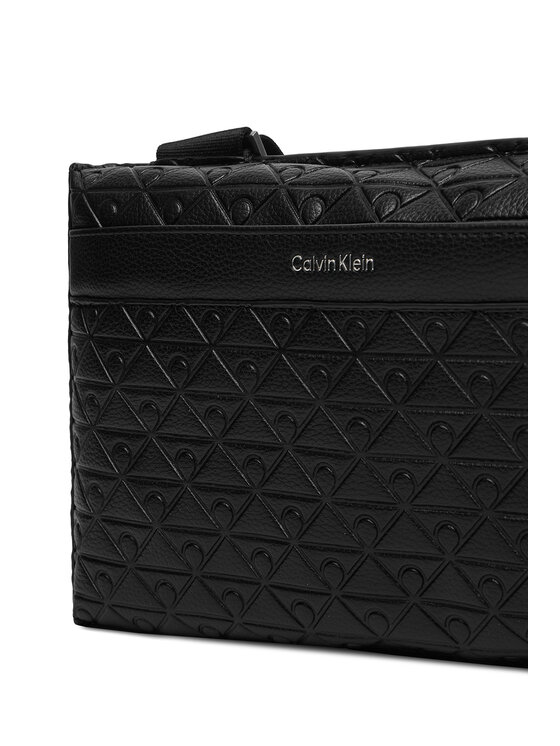 Calvin Klein Calvin Klein Geantă crossover Emblem Aop Emboss Square Sling LV04D3277G Negru