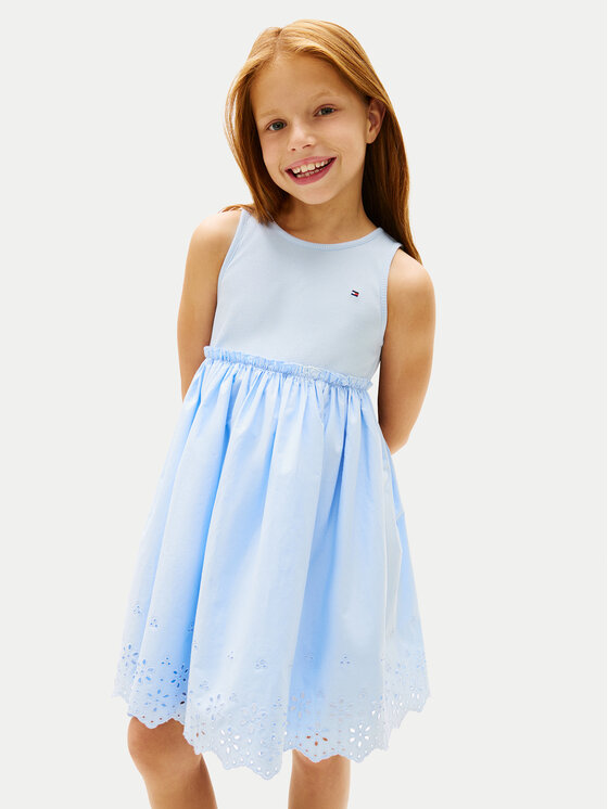Tommy Hilfiger Tommy Hilfiger Sommerkleid KG0KG09148 Hellblau Regular Fit