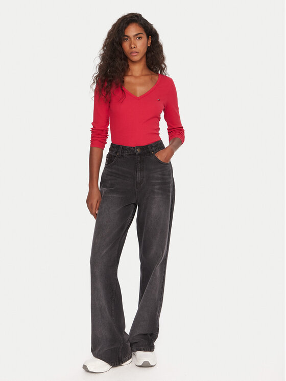 Tommy Jeans Tommy Jeans Blūze Essential DW0DW17990 Rozā Slim Fit