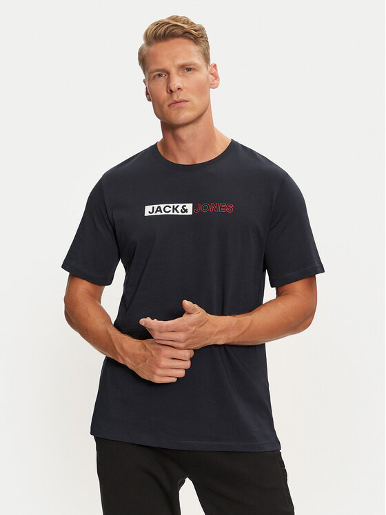 Jack Jones T Shirt Corp 12233999 Dunkelblau Standard Fit Modivo
