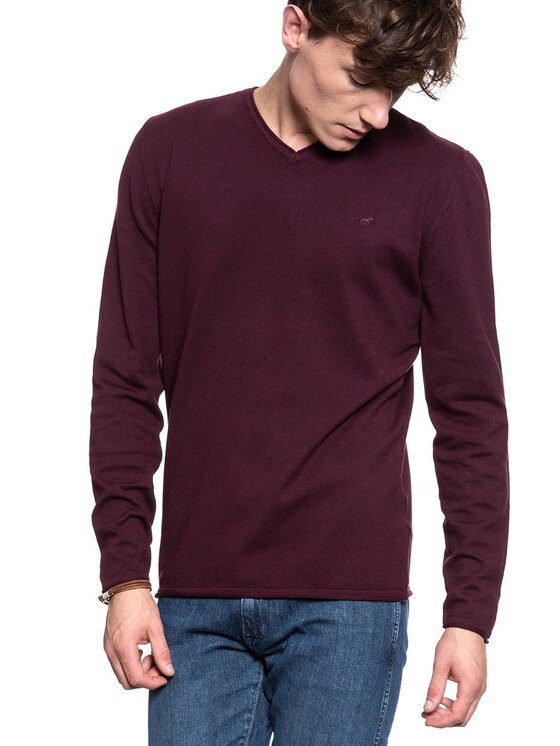 Mustang Mustang Maglione EMIL V ROLLEDGE Rosso Regular Fit
