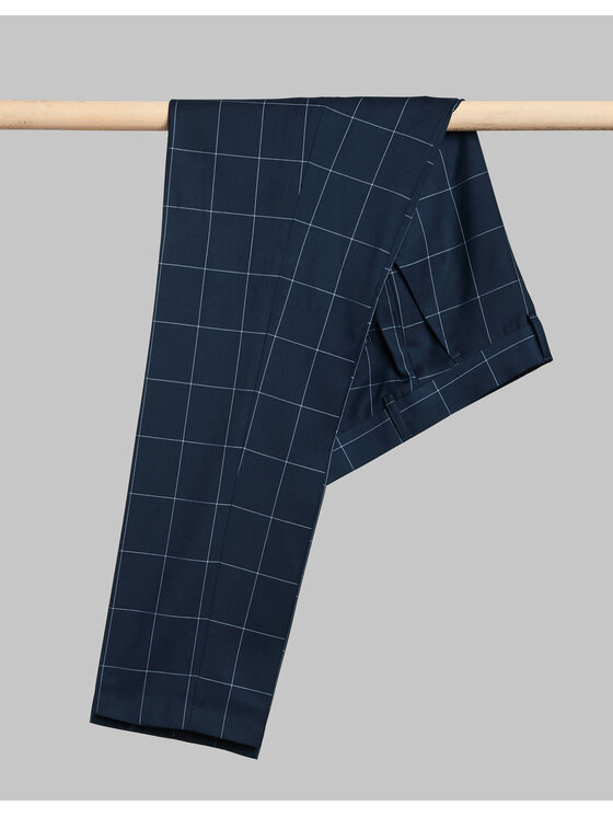 Borgio Borgio Spodnie garniturowe gallipoli Granatowy Slim Fit