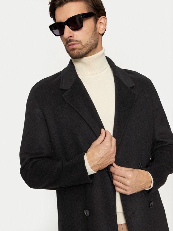Guess Guess Cappotto di lana M4BL47 WGJU2 Nero Regular Fit