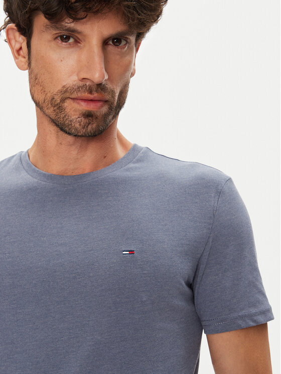 Tommy Jeans Tommy Jeans T-Shirt Jaspe DM0DM20363 Niebieski Slim Fit