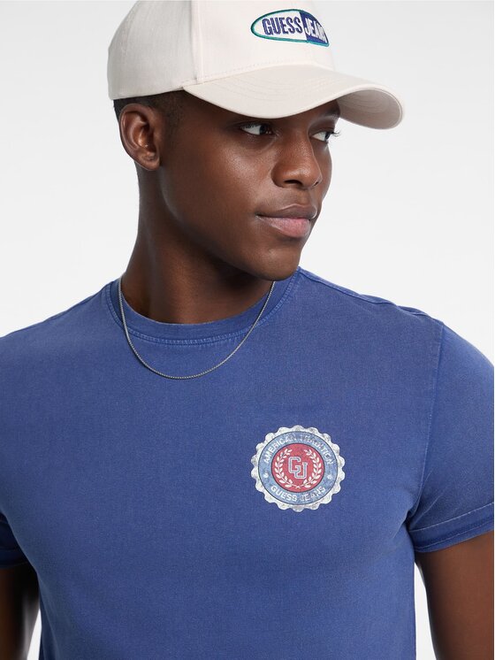 Guess Jeans Guess Jeans T-Shirt 177441 Modrá Classic Fit