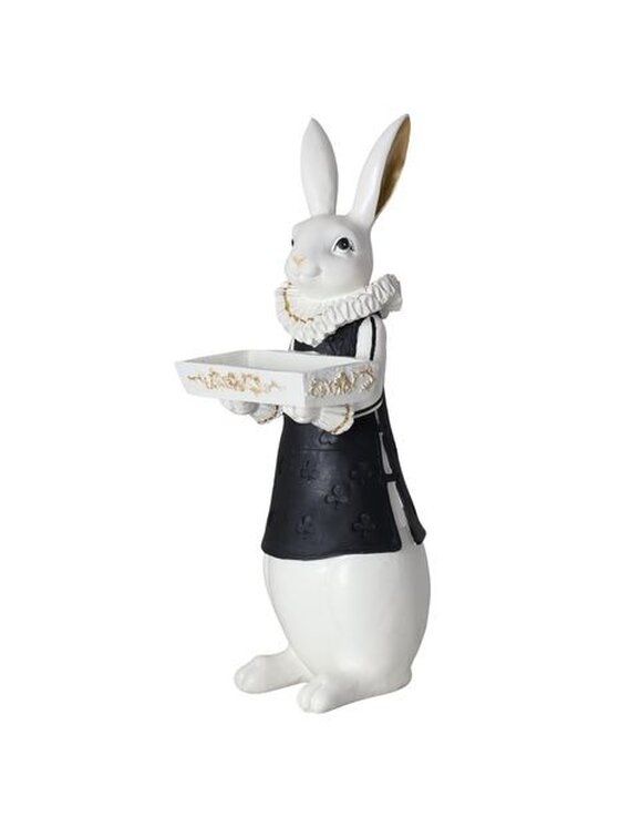 MIAhome MIAhome Figurka królik ze skrzynką na kwiaty 37,5x15x13,5 cm RUFO - II Biały