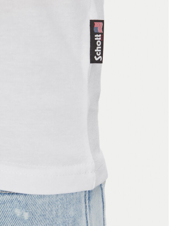 SCHOTT N.Y.C. SCHOTT N.Y.C. T-krekls TSCASUALV Balts Regular Fit