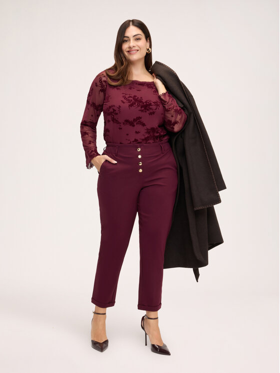 Fiorella Rubino Fiorella Rubino Pantaloni di tessuto P074L002491N036 Bordeaux Regular Fit