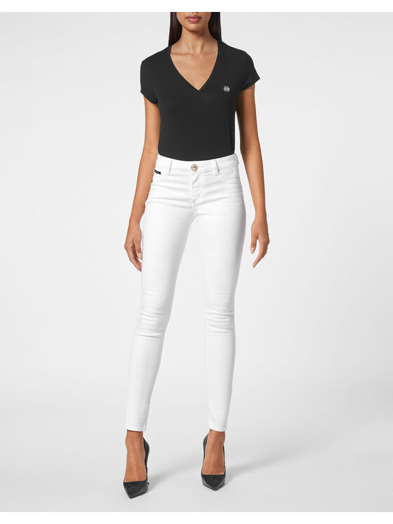 PHILIPP PLEIN PHILIPP PLEIN Jeggins 1851 Bílá Jegging Fit