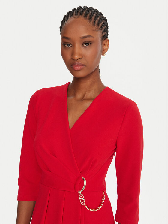 Rinascimento Rinascimento Koktel haljina CFC0020071002 Crvena Regular Fit