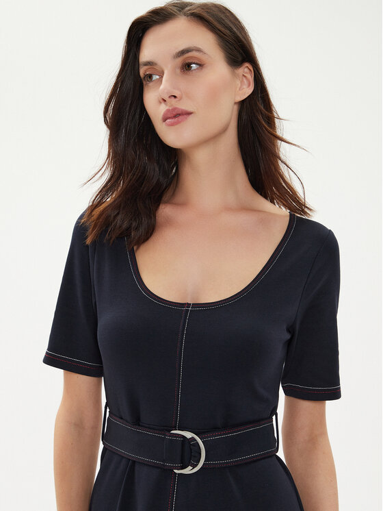 Tommy Hilfiger Tommy Hilfiger Každodenné šaty WW0WW42431 Tmavomodrá Regular Fit