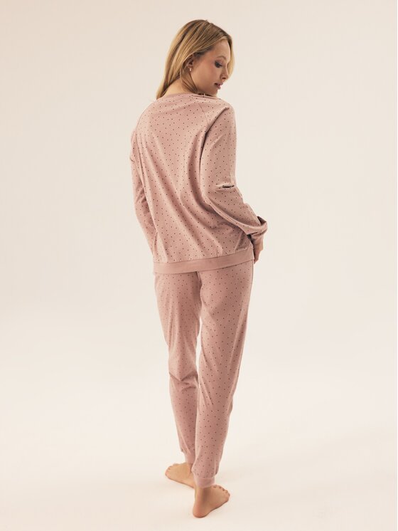 Esotiq Esotiq Piżama 42406 Różowy Regular Fit