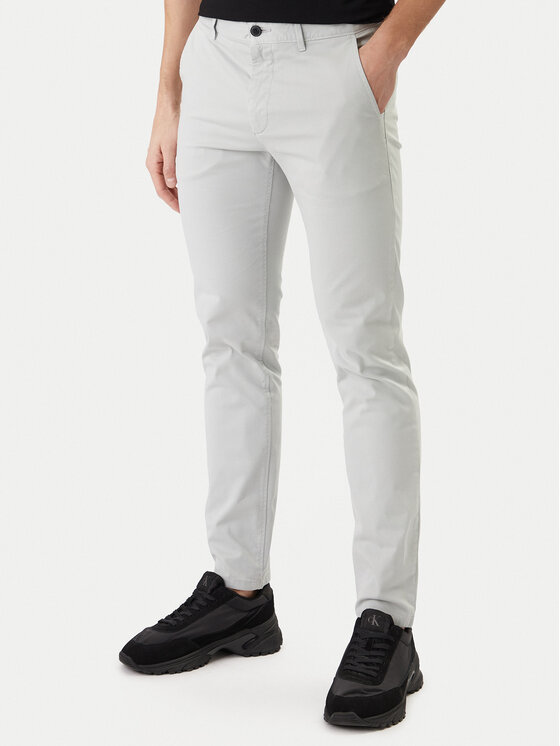 BOSS BOSS Chino kalhoty 50510933 Šedá Slim Fit