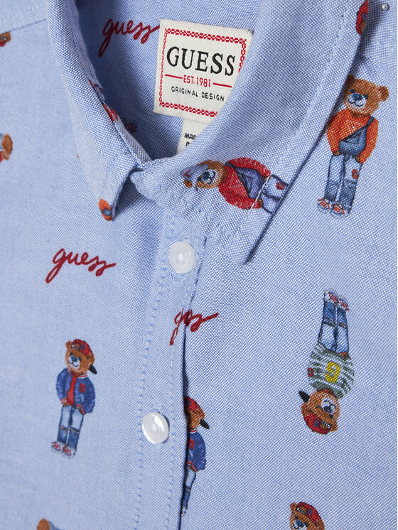 Guess Guess Marškiniai N5RH00 W9CL0 Mėlyna Regular Fit