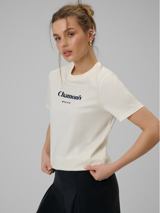 4F 4F T-Shirt SUMMIT BLISS Kremowy Loose Fit