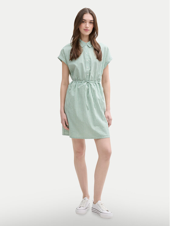 Tom Tailor Denim Tom Tailor Denim Rochie tip cămașă 1045766 Verde Regular Fit