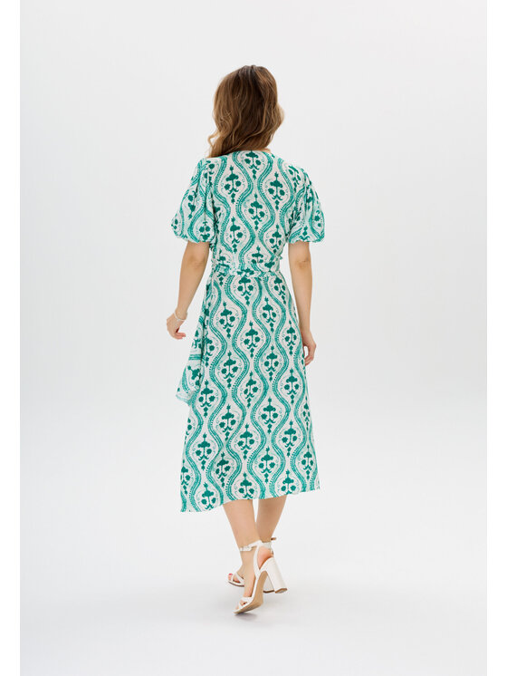 Mirons Mirons Sukienka koktajlowa print Zielony Regular Fit