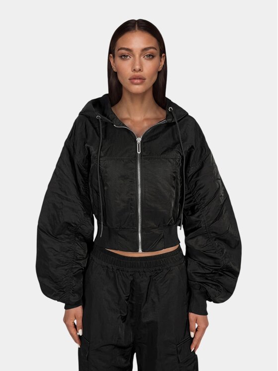 MADE BY SOCIETY MADE BY SOCIETY Kurtka anorak BLOOM - J27801 Czarny Basic Fit