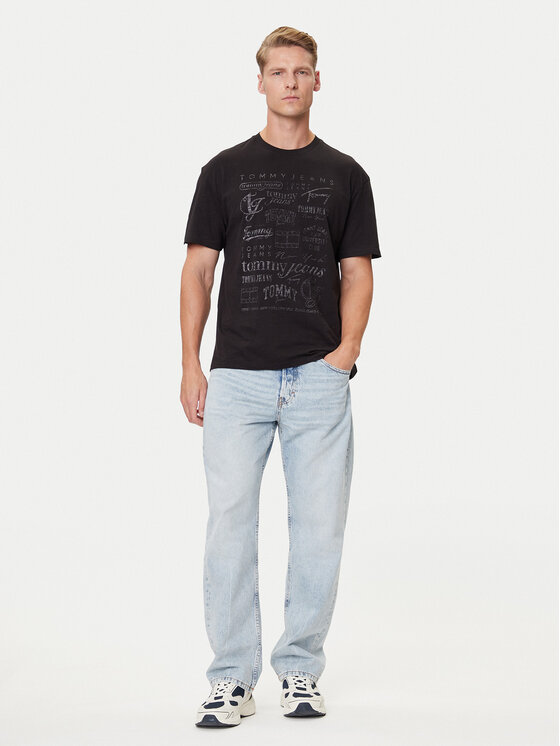 Tommy Jeans Tommy Jeans T-Shirt Archive Logos DM0DM21584 Czarny Relaxed Fit