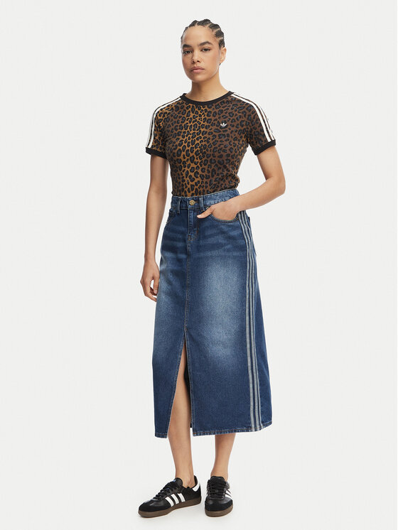 adidas adidas Дънкова пола 3-Stripes KD2908 Син Regular Fit