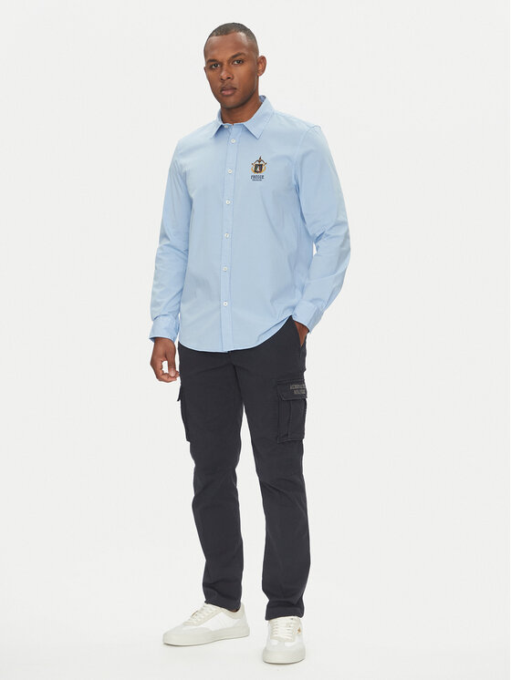 Aeronautica Militare Aeronautica Militare Koszula 251CA1261CT3288 Błękitny Regular Fit