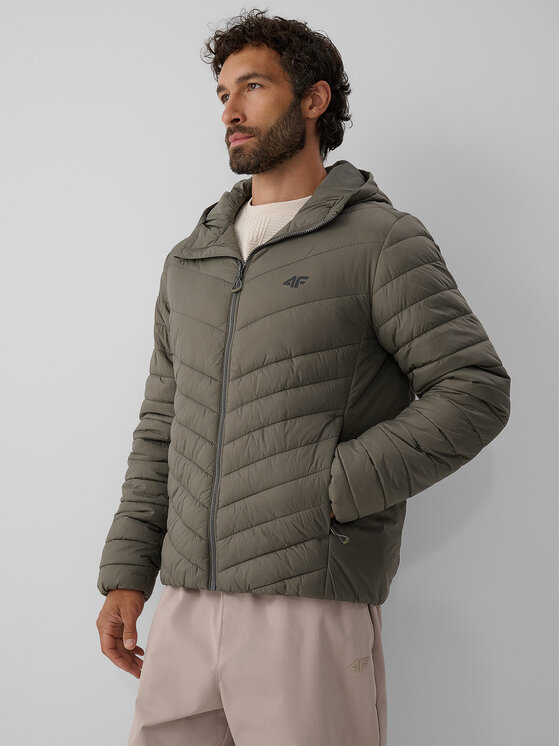 4F 4F Kurtka puchowa BASIC+ Khaki Regular Fit
