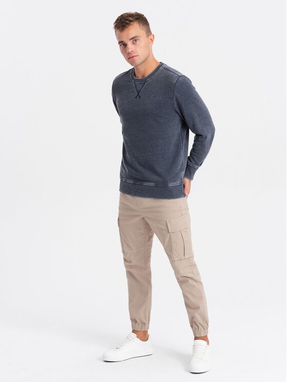 Ombre Ombre Mikina OM-SSDS-0131 Tmavomodrá Regular Fit