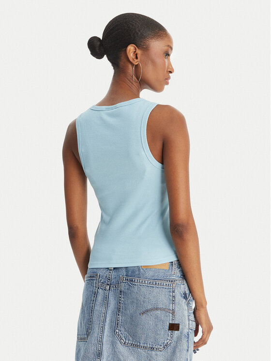 Juicy Couture Juicy Couture Top Thin Strap JCWLV126308 Světle modrá Slim Fit