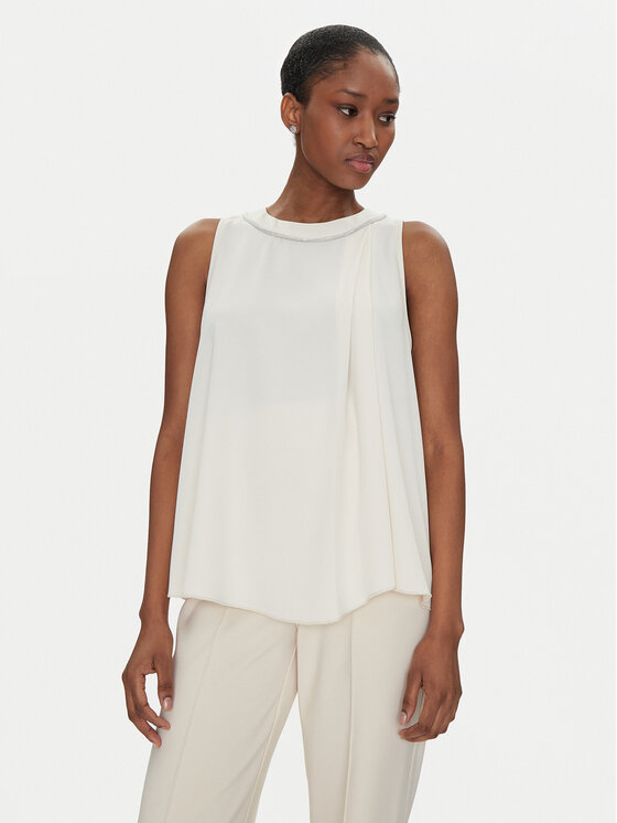 Rinascimento Rinascimento Majica CFC0122465003 Écru Regular Fit