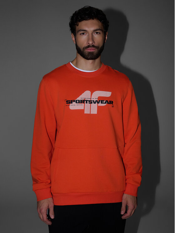 4F 4F Bluza SPORTS CLUB Pomarańczowy Regular Fit