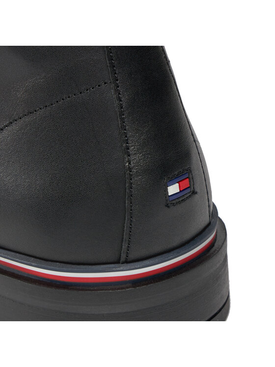 Tommy Hilfiger Tommy Hilfiger Csizma Core Rwb Hilfiger Lth Lce Boot FM0FM05030 Fekete