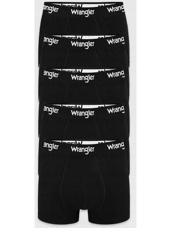 Wrangler Wrangler Bokserki Willox 5 Pack Cotton Rich Trunks Czarny