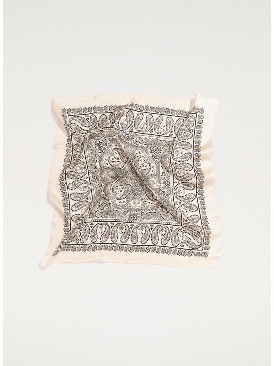 LEBRAND LEBRAND Chusta Bandana Jedwabna Beżowy