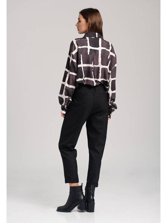 Look Made With Love Look Made With Love Spodnie materiałowe Look415 SoftOffice black Czarny Cigarette Fit