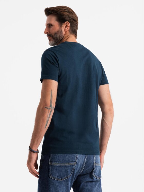 Ombre Ombre T-Shirt S2041 Granatowy Regular Fit