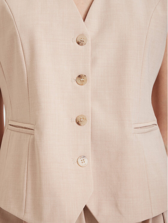 Maryley Maryley Vestă elegantă 26EB123/08BE Bej Regular Fit