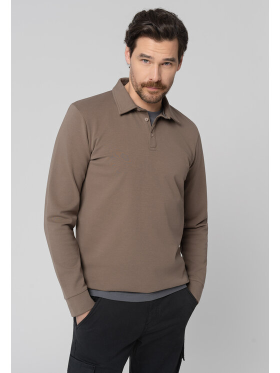 Volcano Volcano Longsleeve L-MAXYM Brązowy Regular Fit