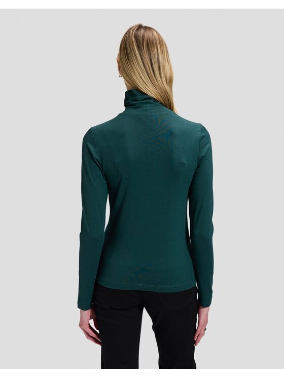 Lee Lee Sweter LS TURTLE NECK Zielony Slim Fit