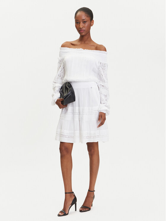 Guess Guess Rochie de zi W5GK24 WE550 Alb Classic Fit