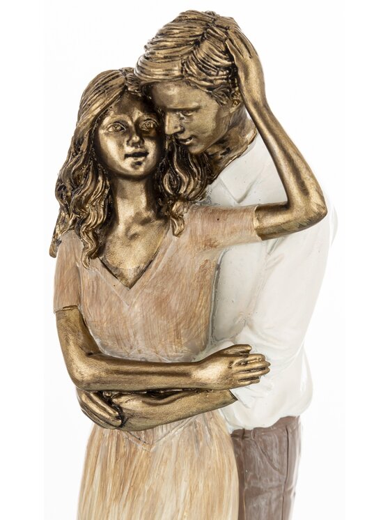 MIAhome MIAhome Figurka Para w objęciach 23,5x9,5x8 cm ABARCAR Złoty