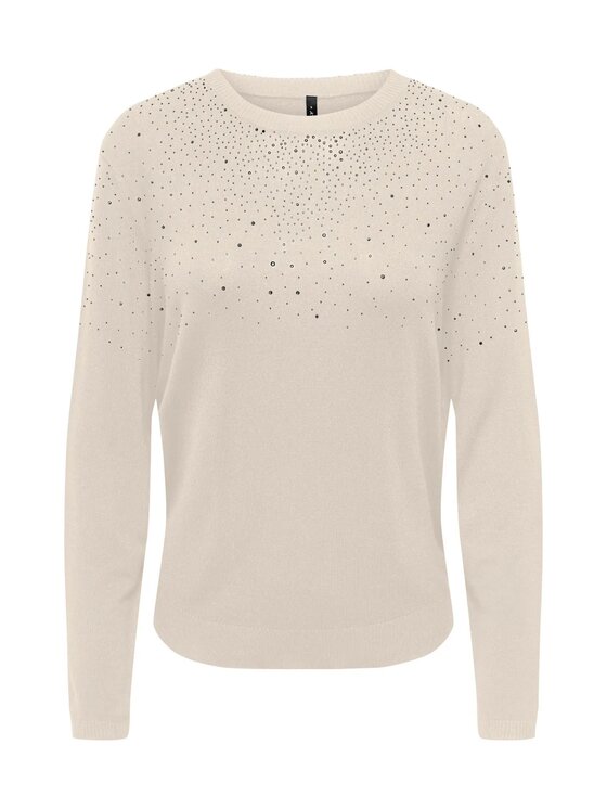 ONLY ONLY Πουλόβερ Onlanabella bling o-neck knt Μπεζ Regular Fit