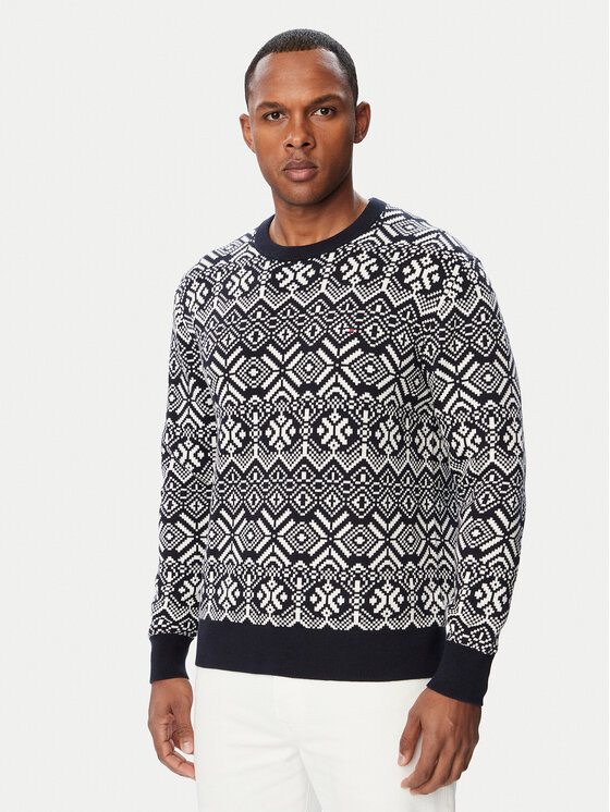 Tommy Hilfiger Tommy Hilfiger Πουλόβερ Fairisle MW0MW44815 Σκούρο μπλε Regular Fit