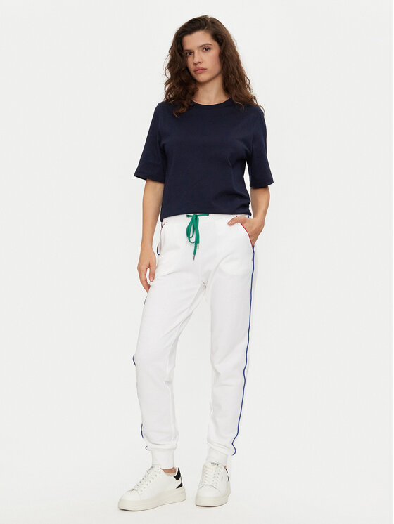 United Colors Of Benetton United Colors Of Benetton Spodnji del trenirke 3J68DF010 Bela Regular Fit