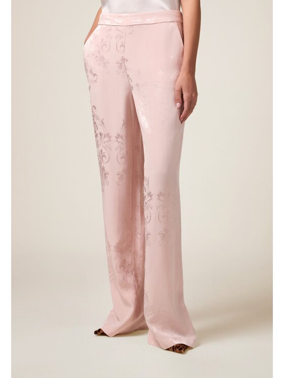 Oltre Oltre Pantaloni di tessuto P258J002312N006 Rosa Baggy Fit