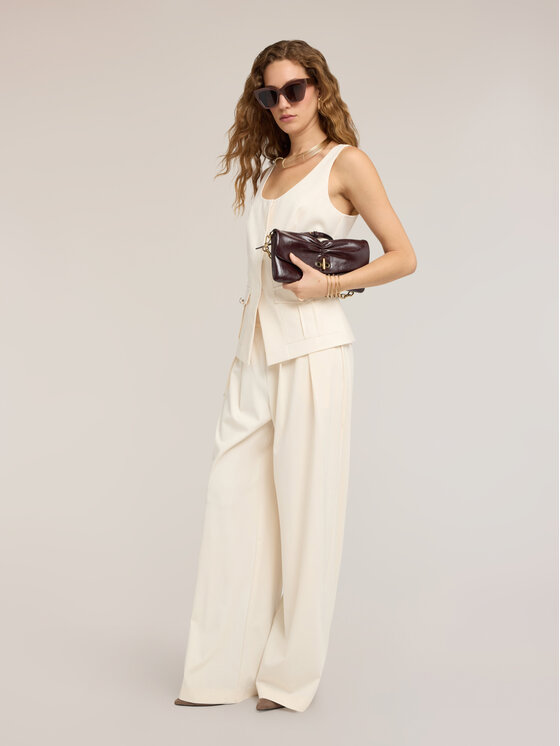 Motivi Motivi Pantaloni di tessuto P03QQ004768N011 Bianco Over Fit