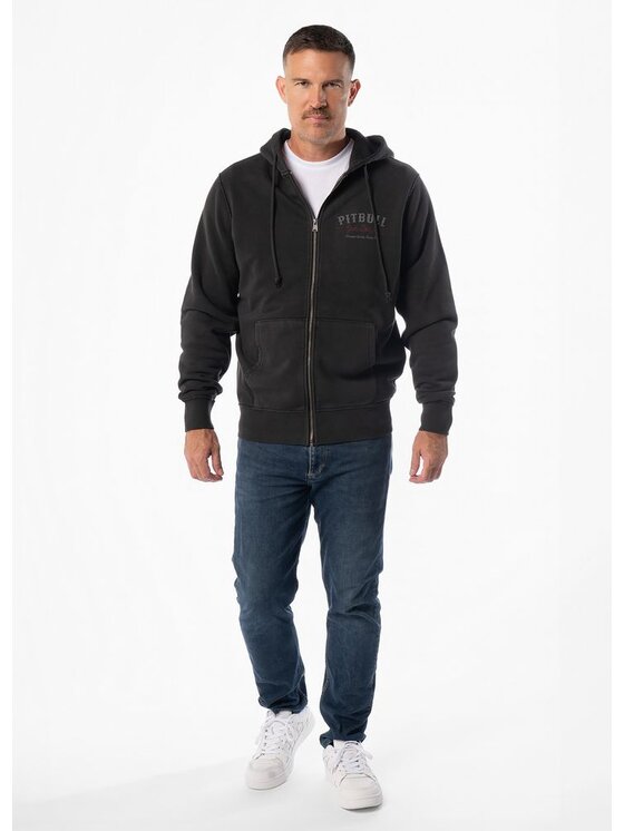 PITBULL PITBULL Bluza Washed STRENGHT & RESPECT Szary Regular Fit