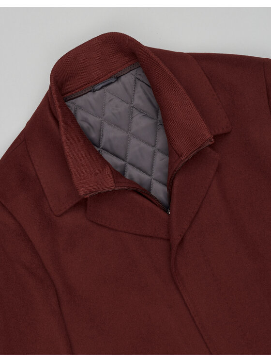 Borgio Borgio Płaszcz wełniany serre_cg Miedziany Slim Fit